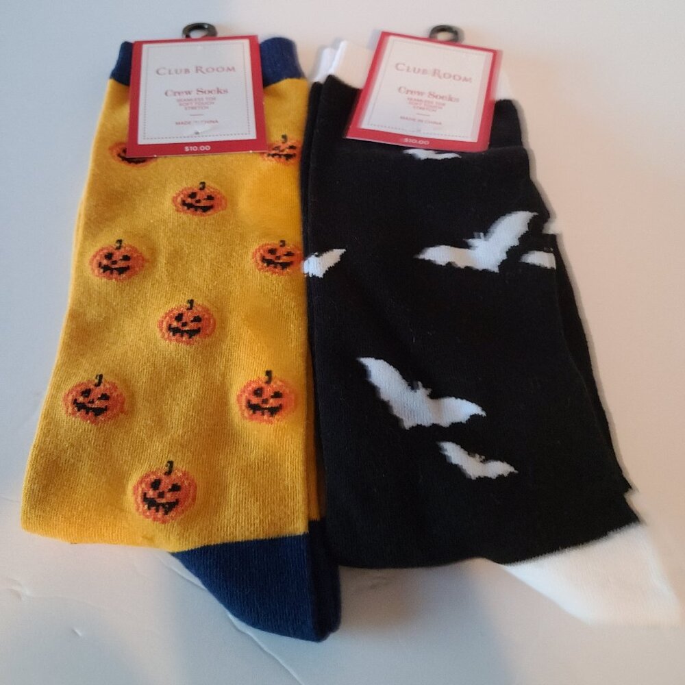 CLUB ROOM COMFY HALLOWEEN SOCKS- A MACY'S EXCLUSIVE ONE SIZE UNISEX STYLE